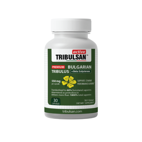 Tribulsan® Active – bulgariškas Tribulus + Beta Ecdysterone – 550 mg, 30 kapsulių